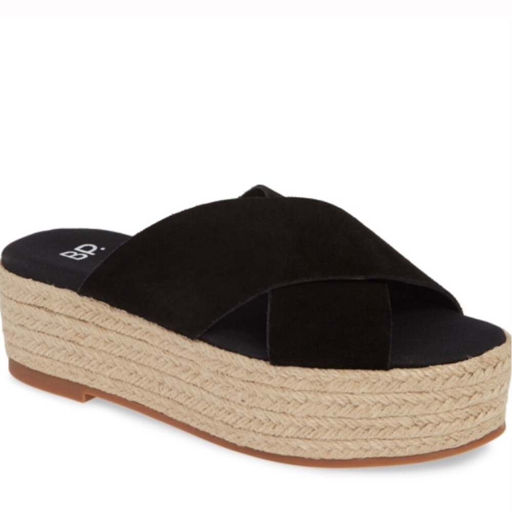 BP / Lila Platform Espadrille Sandals / Black